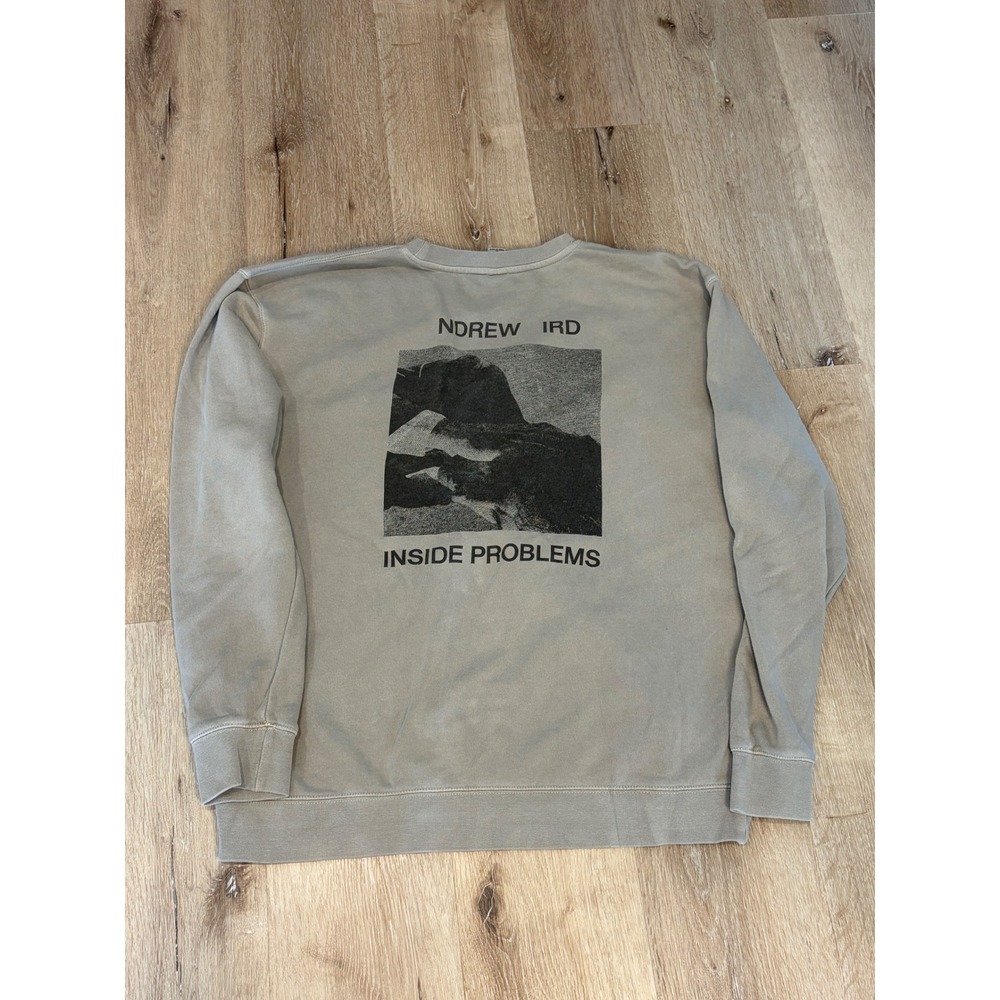 Andrew Bird Inside Problems Tour Sweatshirt XL Tan Garment Dye Crewneck Graphic
